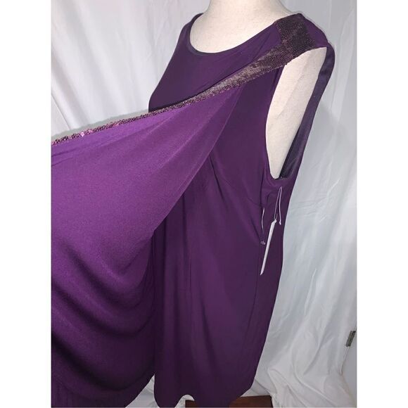 Purple dress size 16 with sequence Scarlette - Picture 5 of 6
